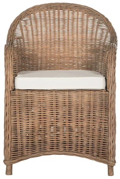 HEMI STRIPED WICKER CLUB CHAIR