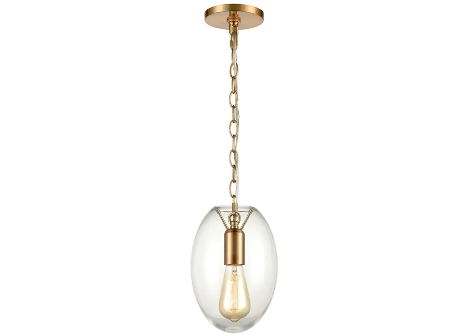 Ellipsa 7" Wide 1-Light Mini Pendant - Satin Brass