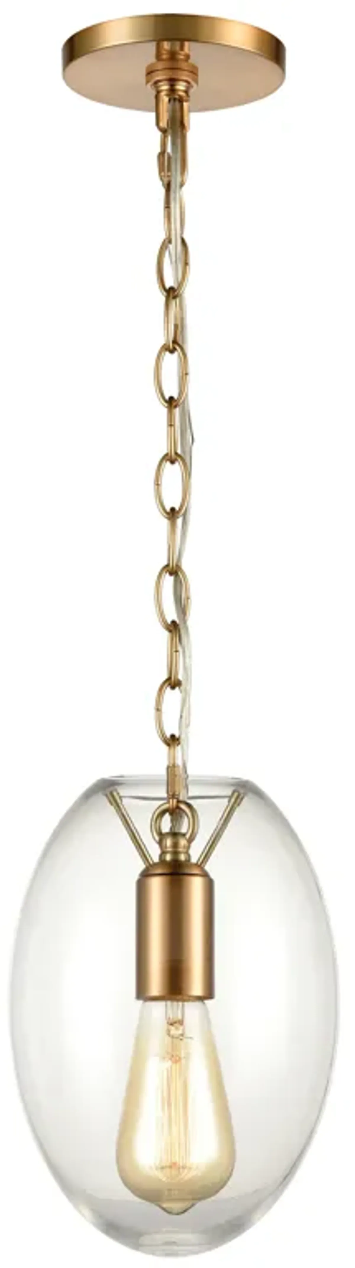 Ellipsa 7" Wide 1-Light Mini Pendant - Satin Brass