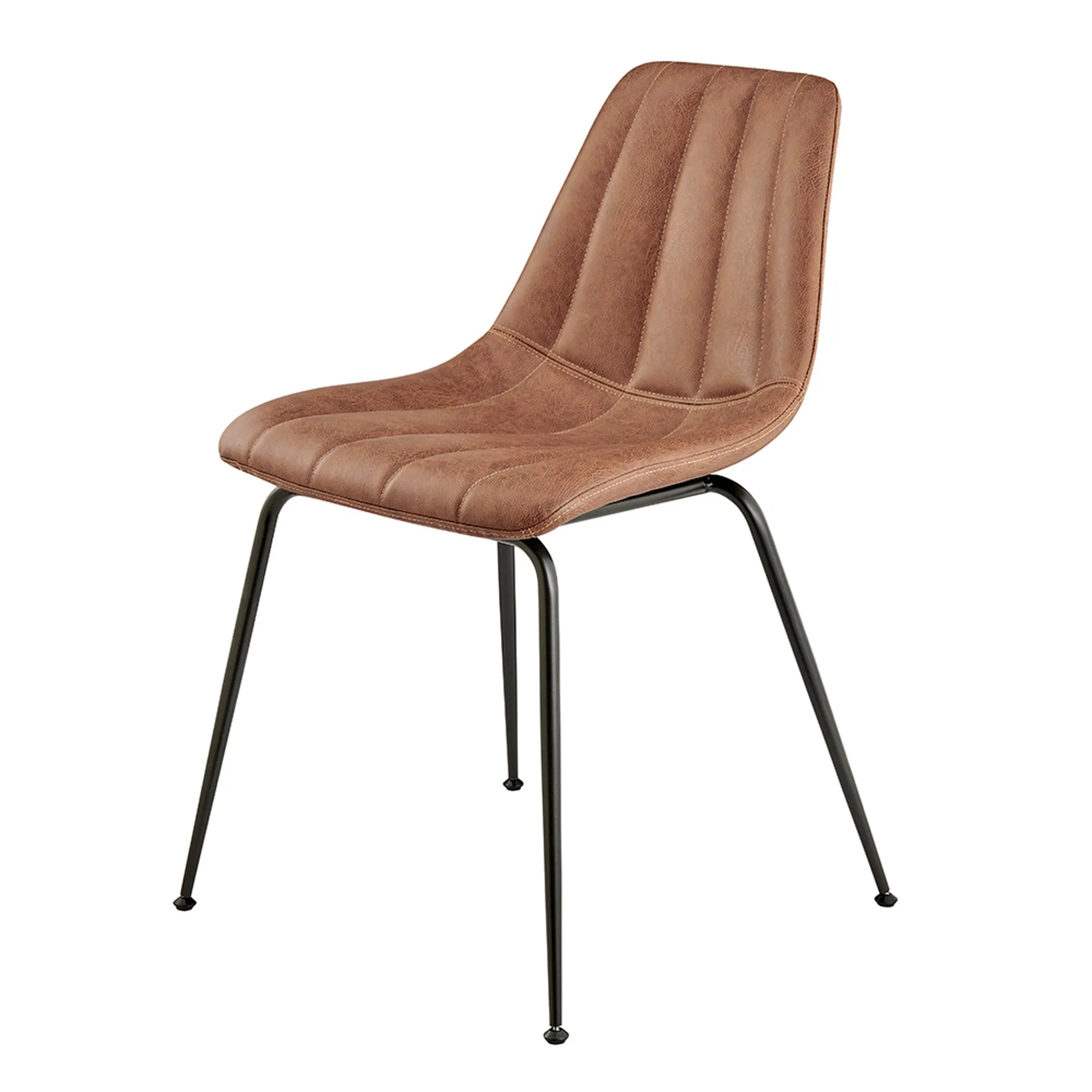 Robert KD PU Dining Side Chair, Umber Brown 