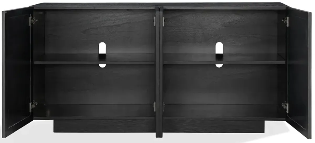 Doheny Wood and Metal  Two Door Sideboard in Black and Brass