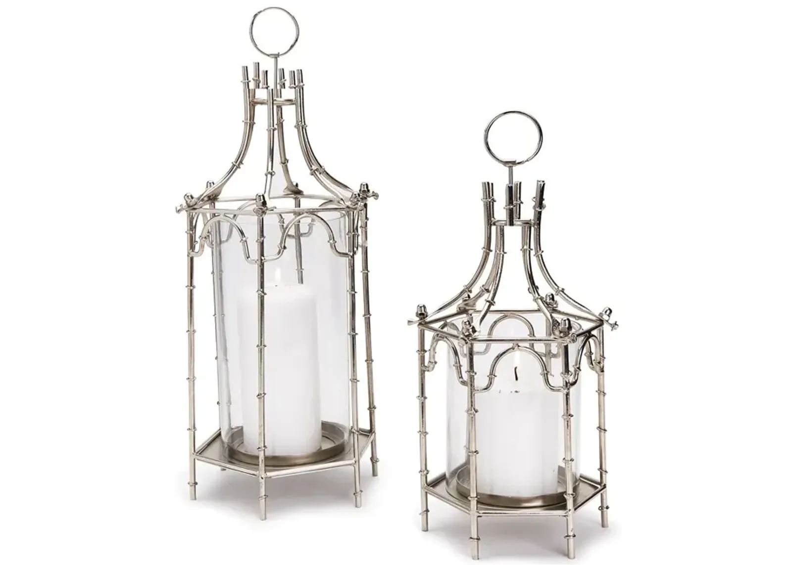 S/2 Silver Brighton Pagoda Lanterns