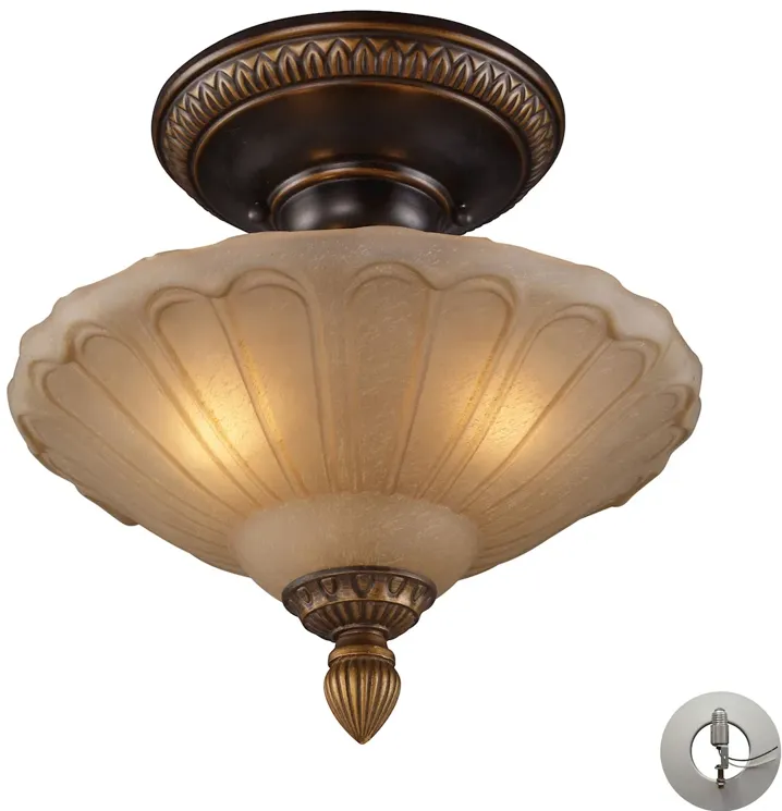 Restoration 12" Wide 3-Light Semi Flush Mount - Golden Bronze