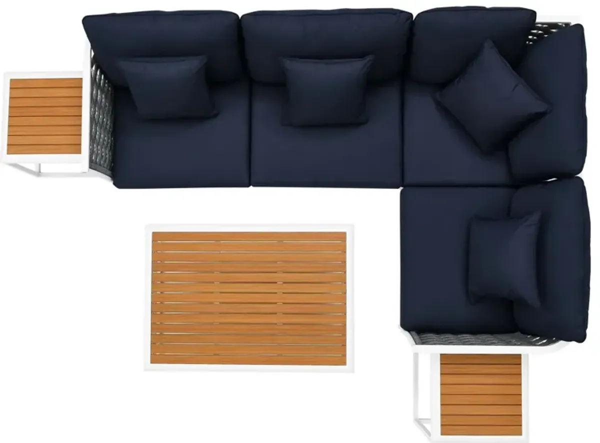 Stance 7 Piece Outdoor Patio Aluminum Sectional Sofa Set