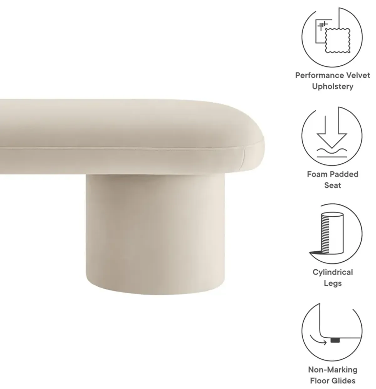 Orla Performance Velvet Bench by Modway