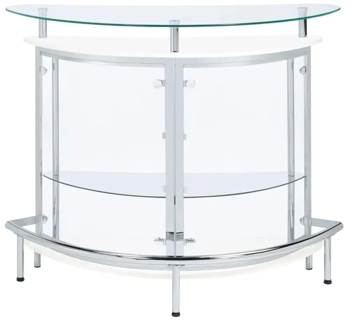 Amarillo 2-tier Bar Unit White and Chrome