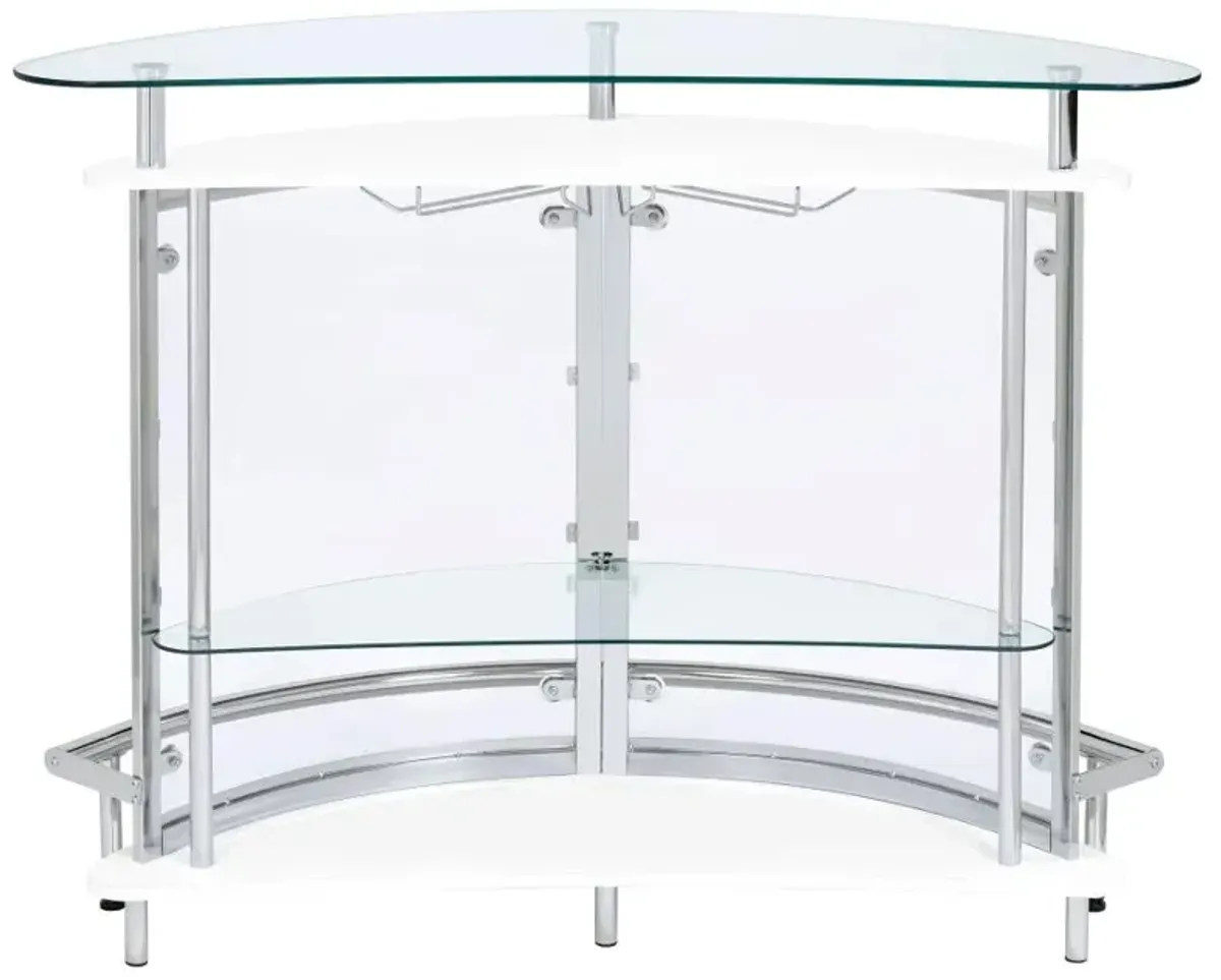 Amarillo 2-tier Bar Unit White and Chrome