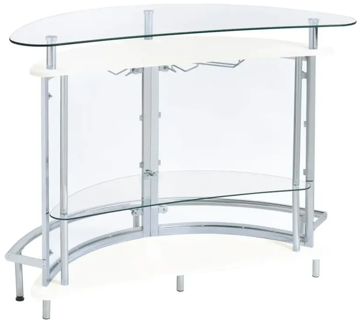 Amarillo 2-tier Bar Unit White and Chrome