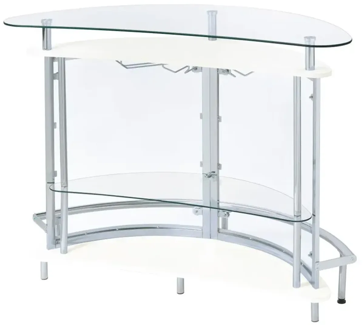 Amarillo 2-tier Bar Unit White and Chrome