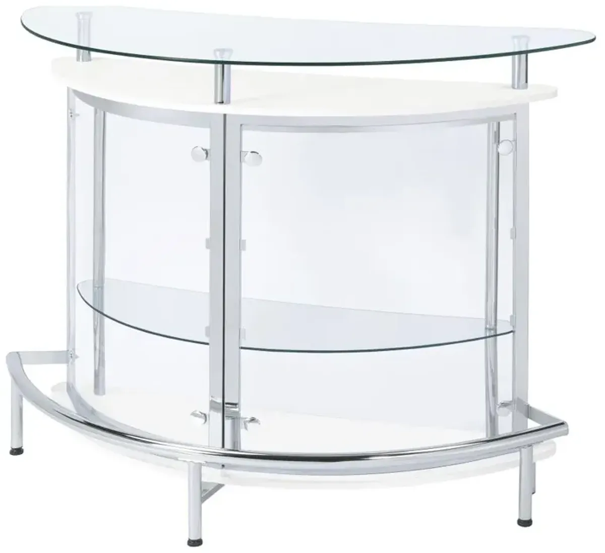 Amarillo 2-tier Bar Unit White and Chrome