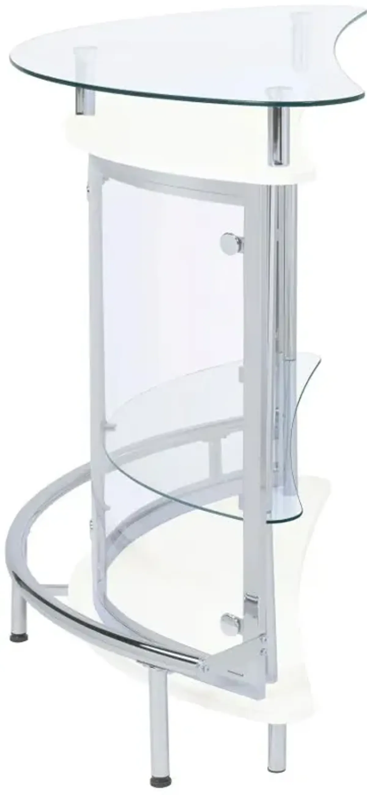 Amarillo 2-tier Bar Unit White and Chrome