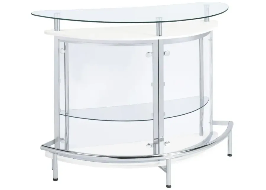 Amarillo 2-tier Bar Unit White and Chrome