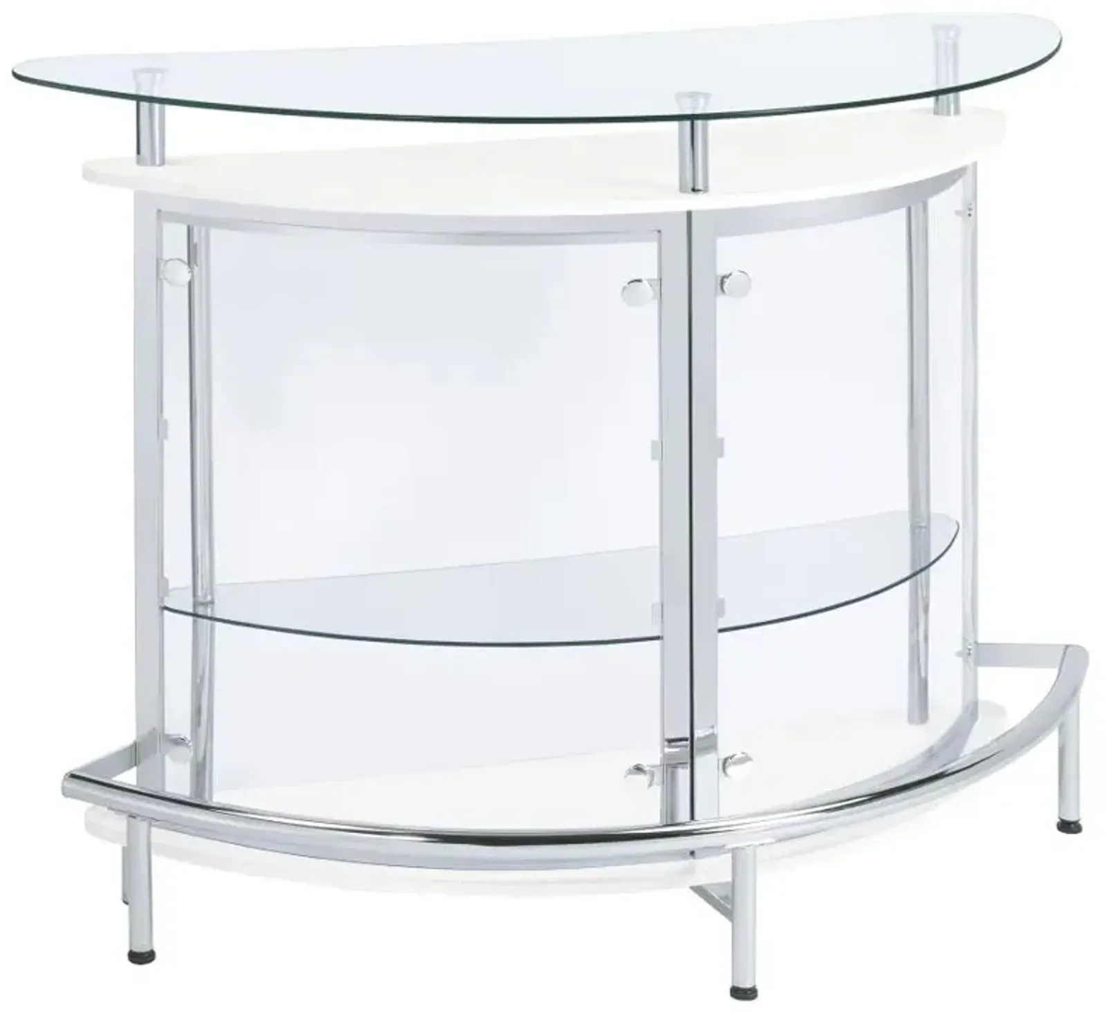 Amarillo 2-tier Bar Unit White and Chrome