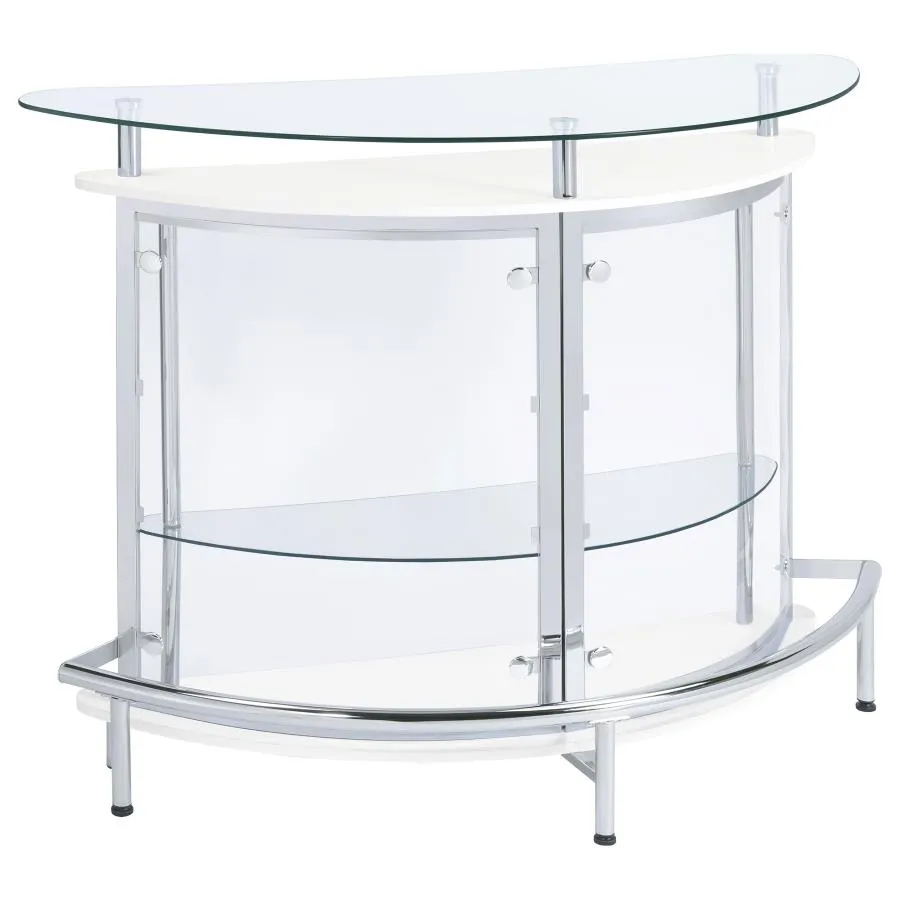 Amarillo 2-tier Bar Unit White and Chrome