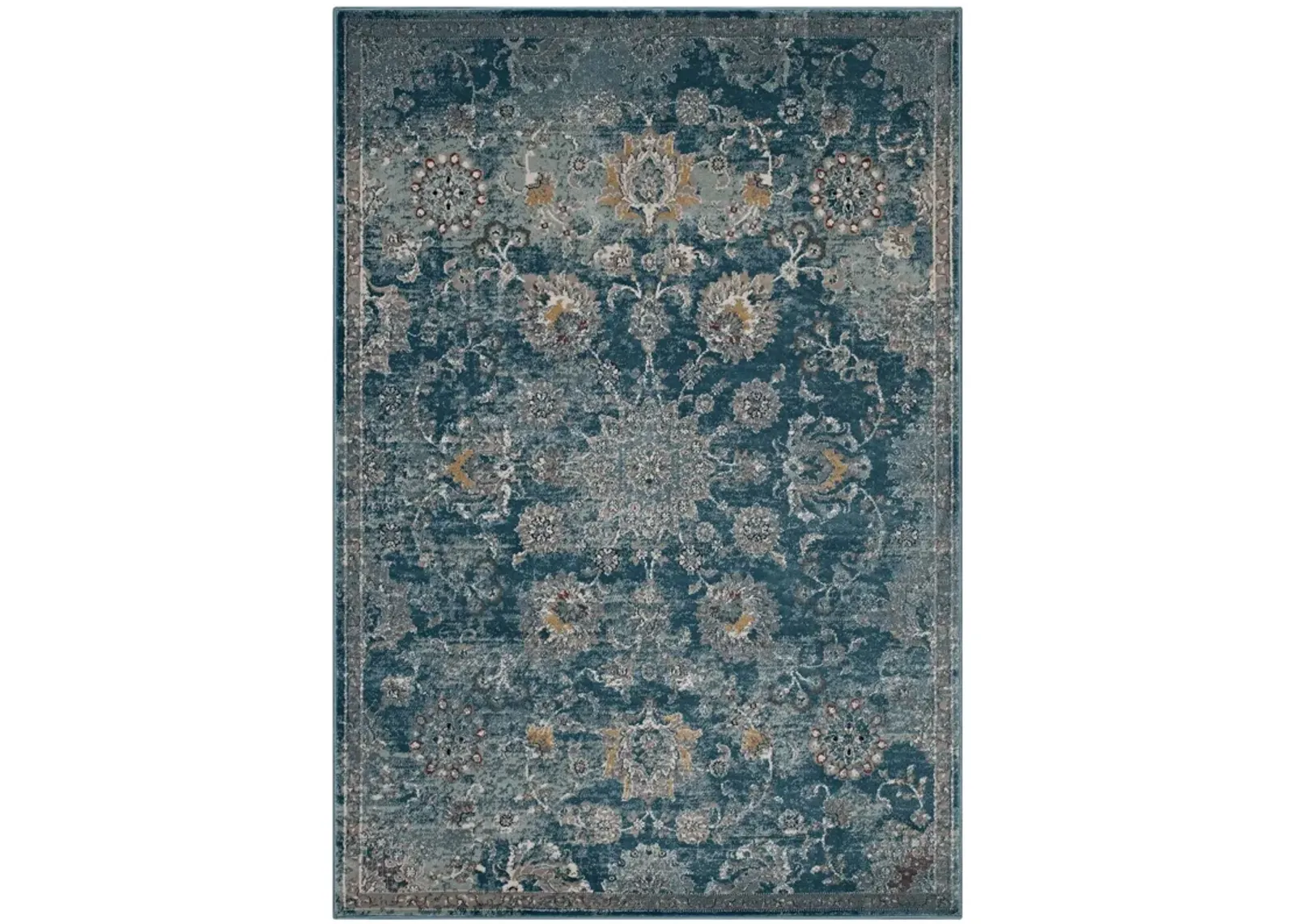 Cynara Distressed Floral Persian
Medallion 5x8 Area Rug