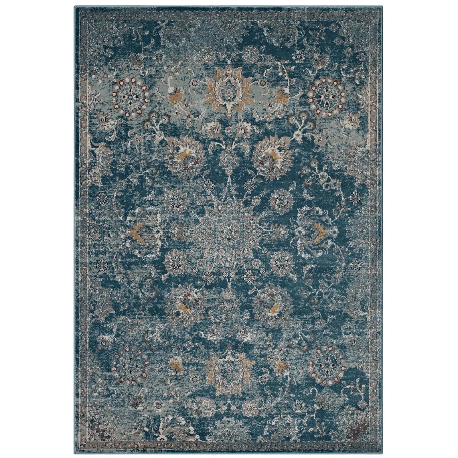 Cynara Distressed Floral Persian
Medallion 5x8 Area Rug