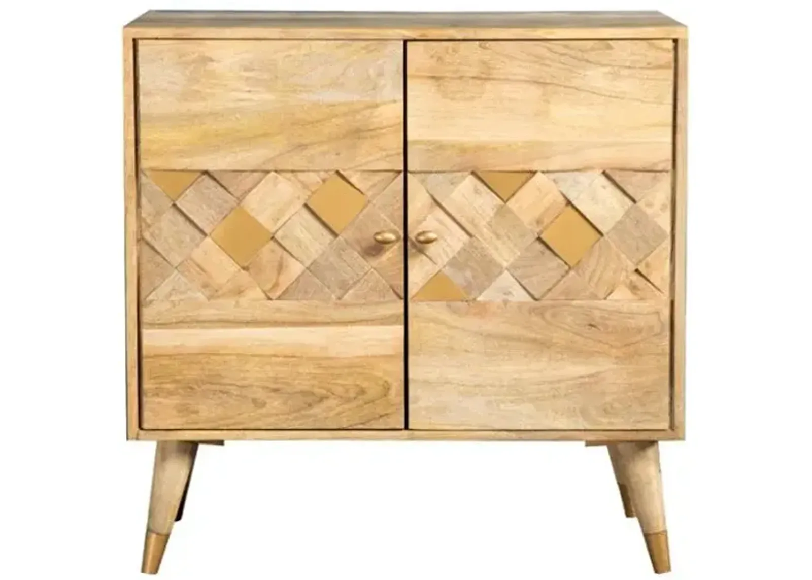 Alyssum Checkered Pattern 2-Door Accent Cabinet