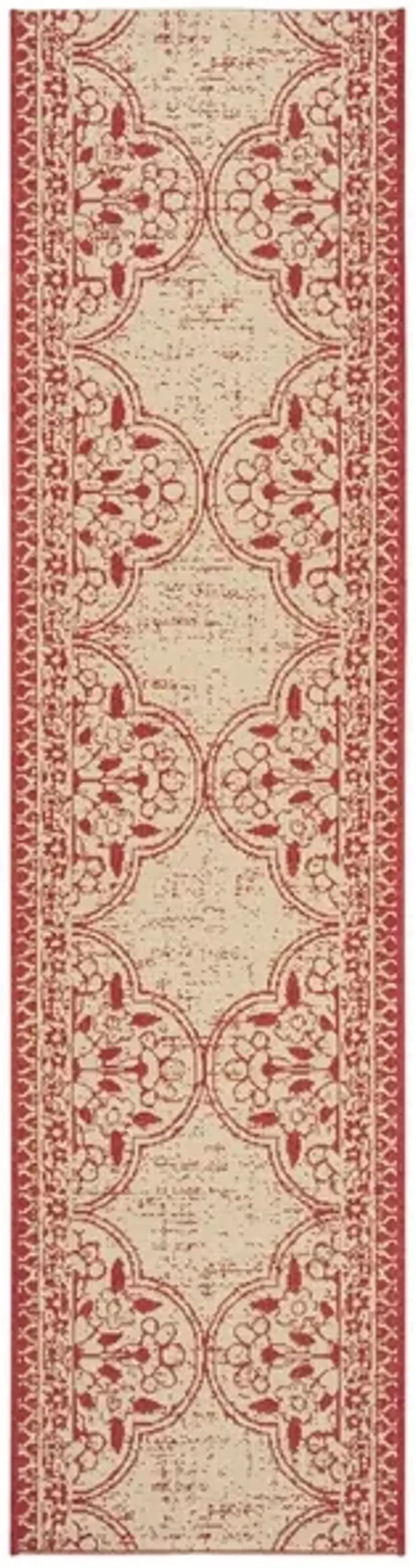 Safavieh BEACH HOUSE Collection BHS174Q-28 Red / Creme 2'-2" X 8'