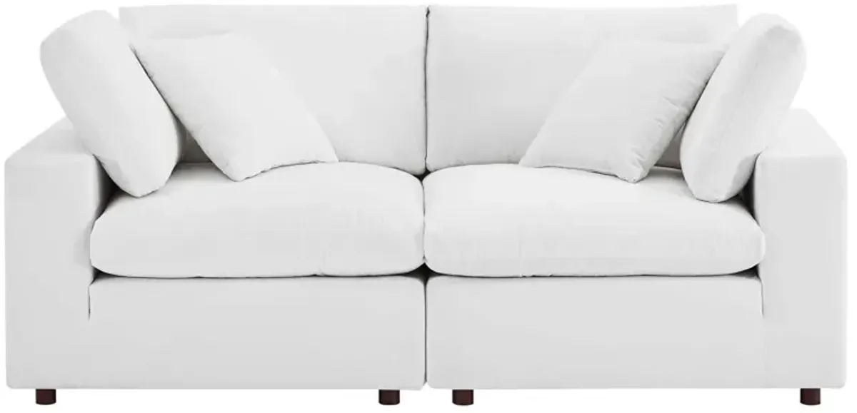 Commix Down Filled Overstuffed Performance Velvet Loveseat