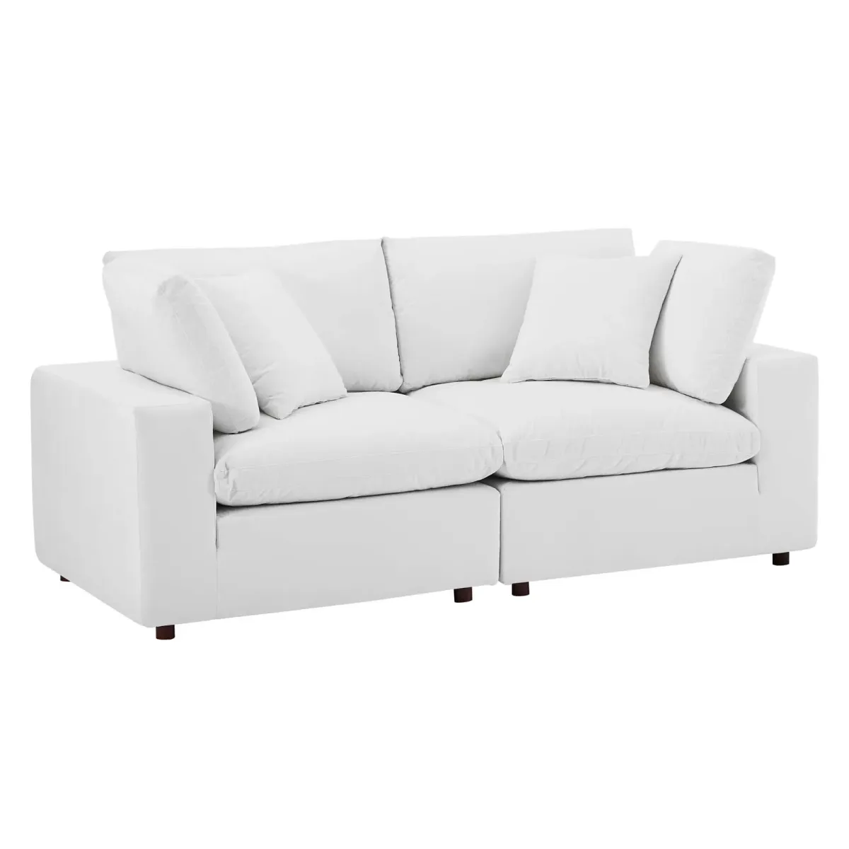 Commix Down Filled Overstuffed Performance Velvet Loveseat