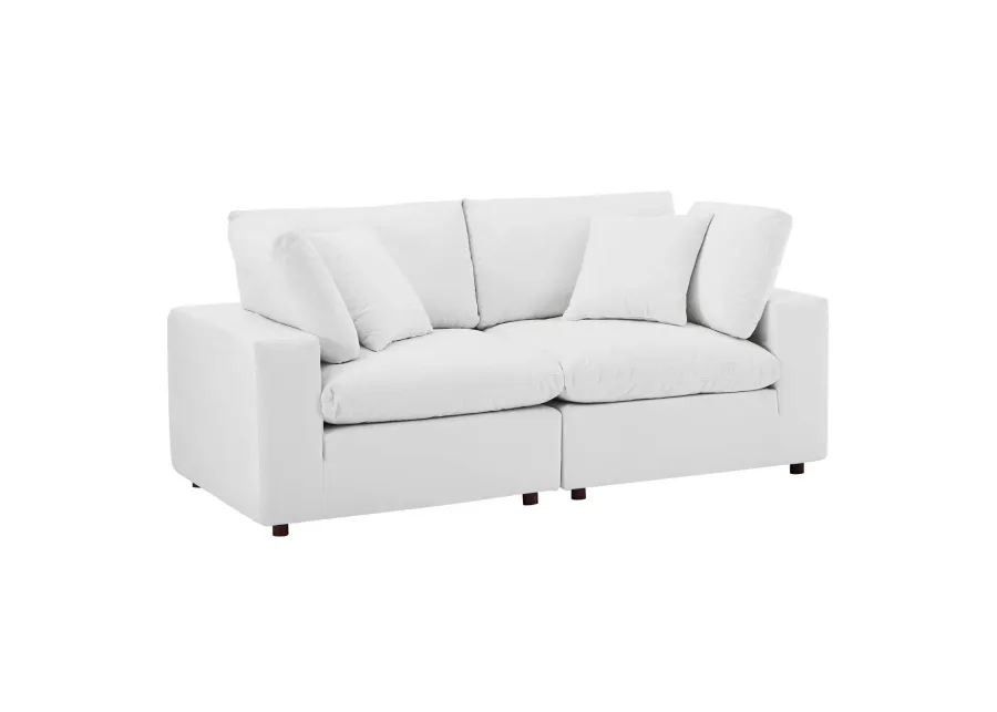 Commix Down Filled Overstuffed Performance Velvet Loveseat