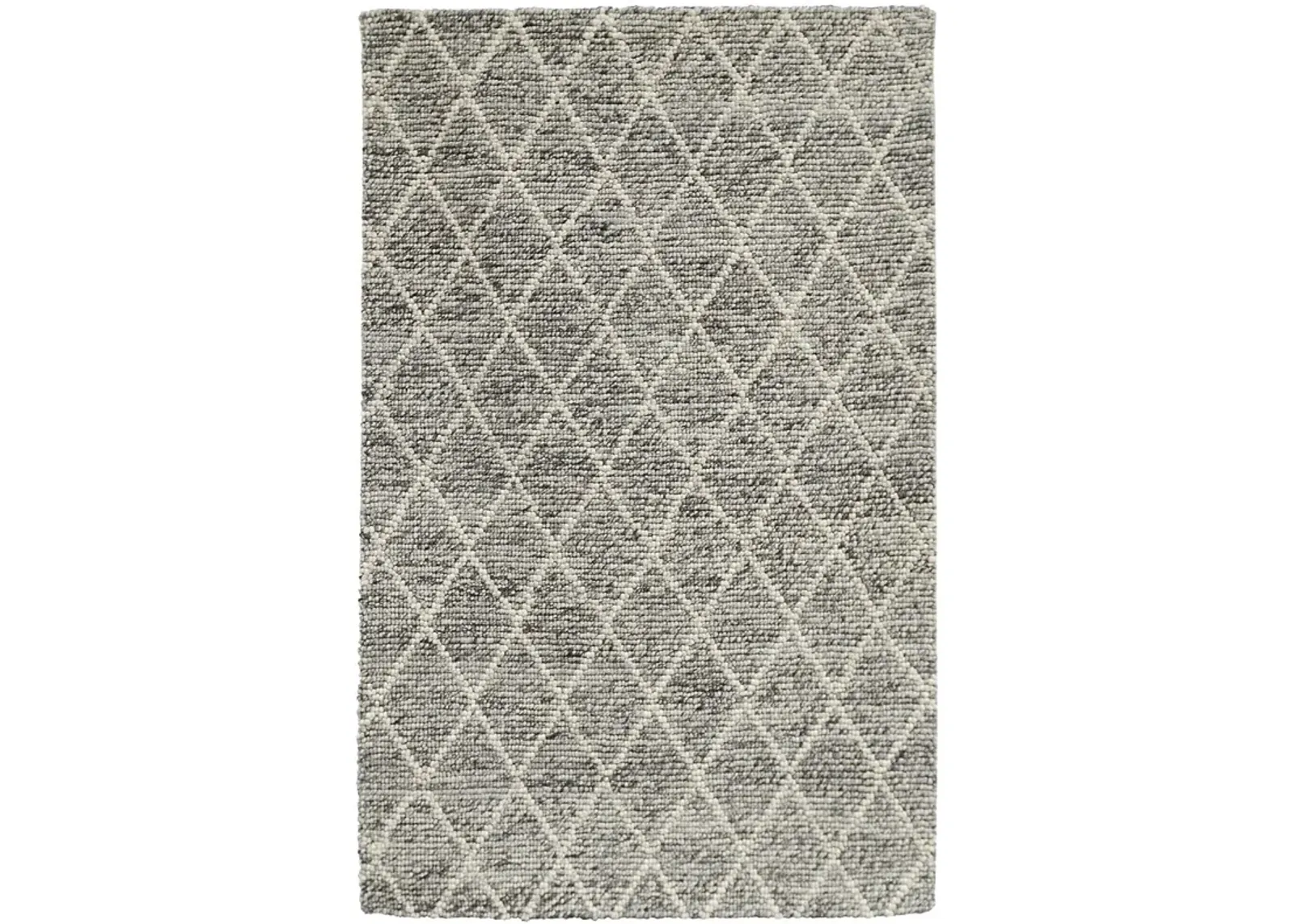 Diamond Looped Wool Gray 8x10