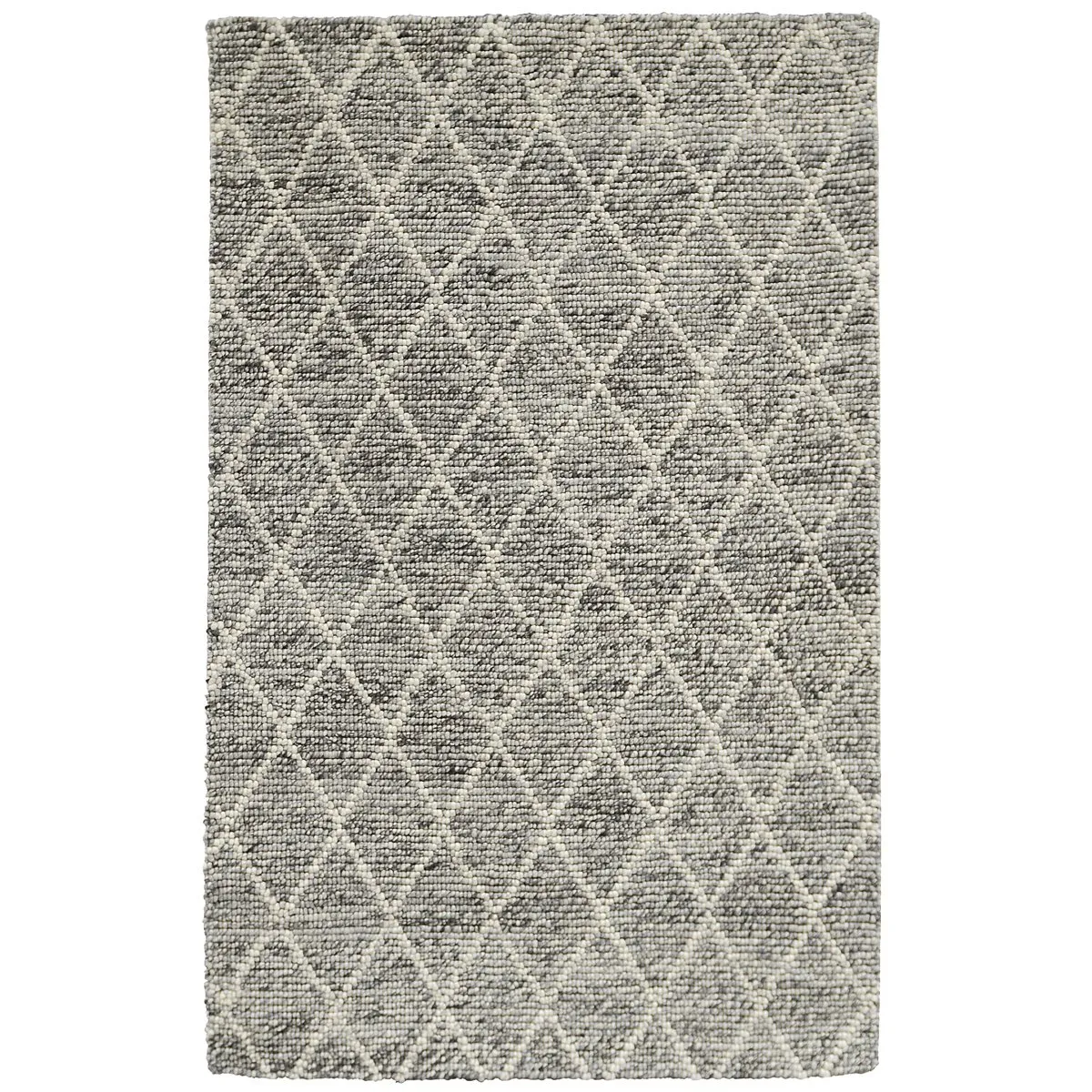 Diamond Looped Wool Gray 8x10