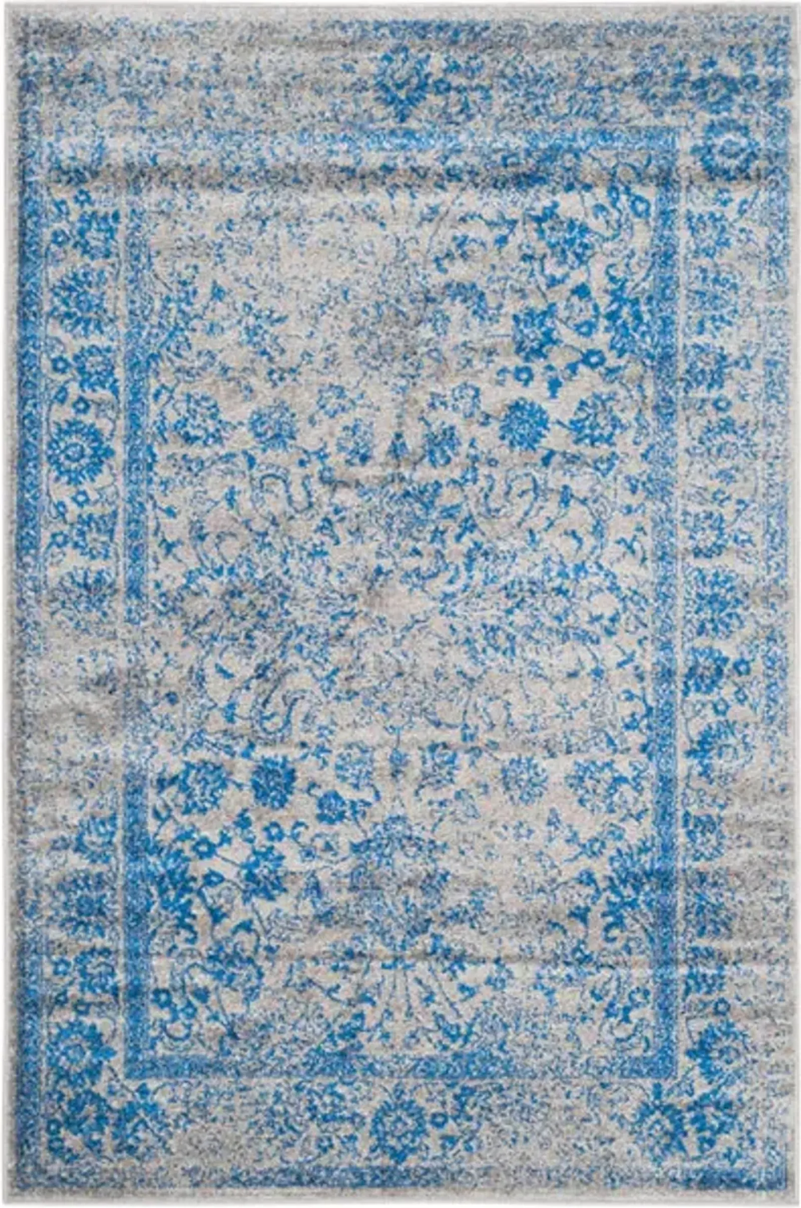 Adirondack Contemporary Grey / Blue 2'-6" X 4' Powerloomed Rug