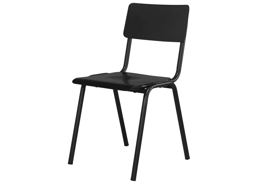 Luke  Metal Dining Side Chair, Metallic Gunmetal