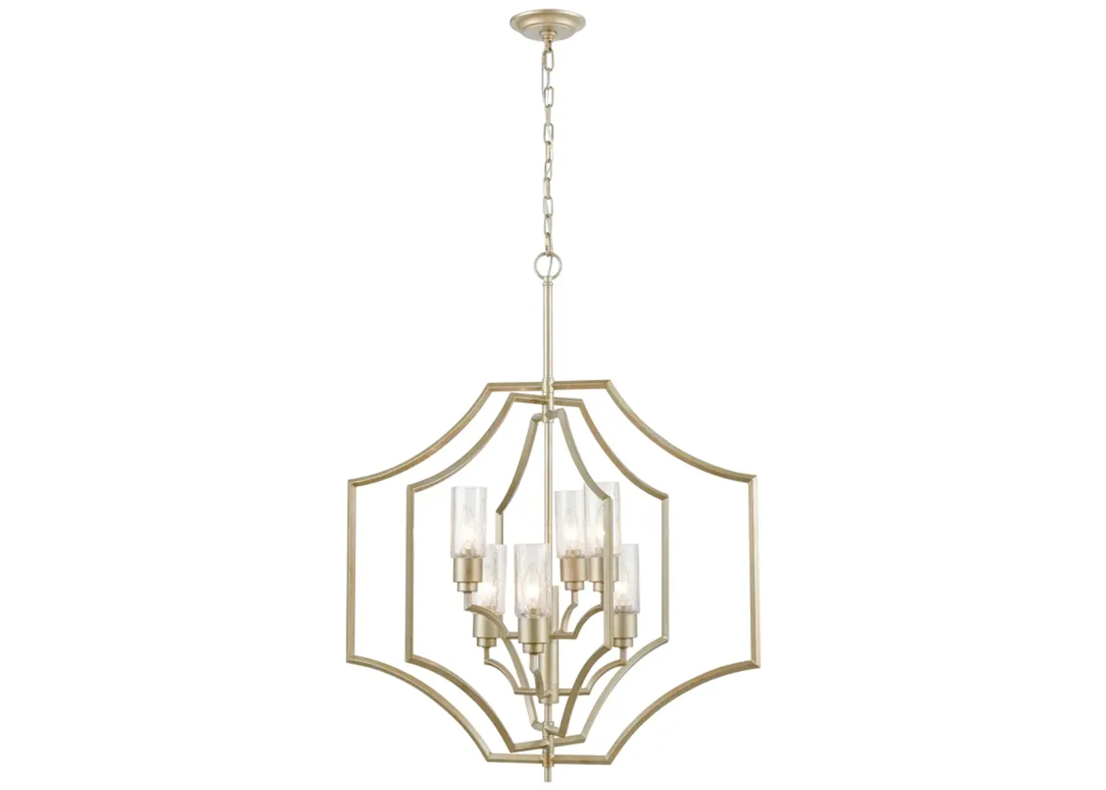 Cheswick 28" Wide 6-Light Chandelier - Aged Silver