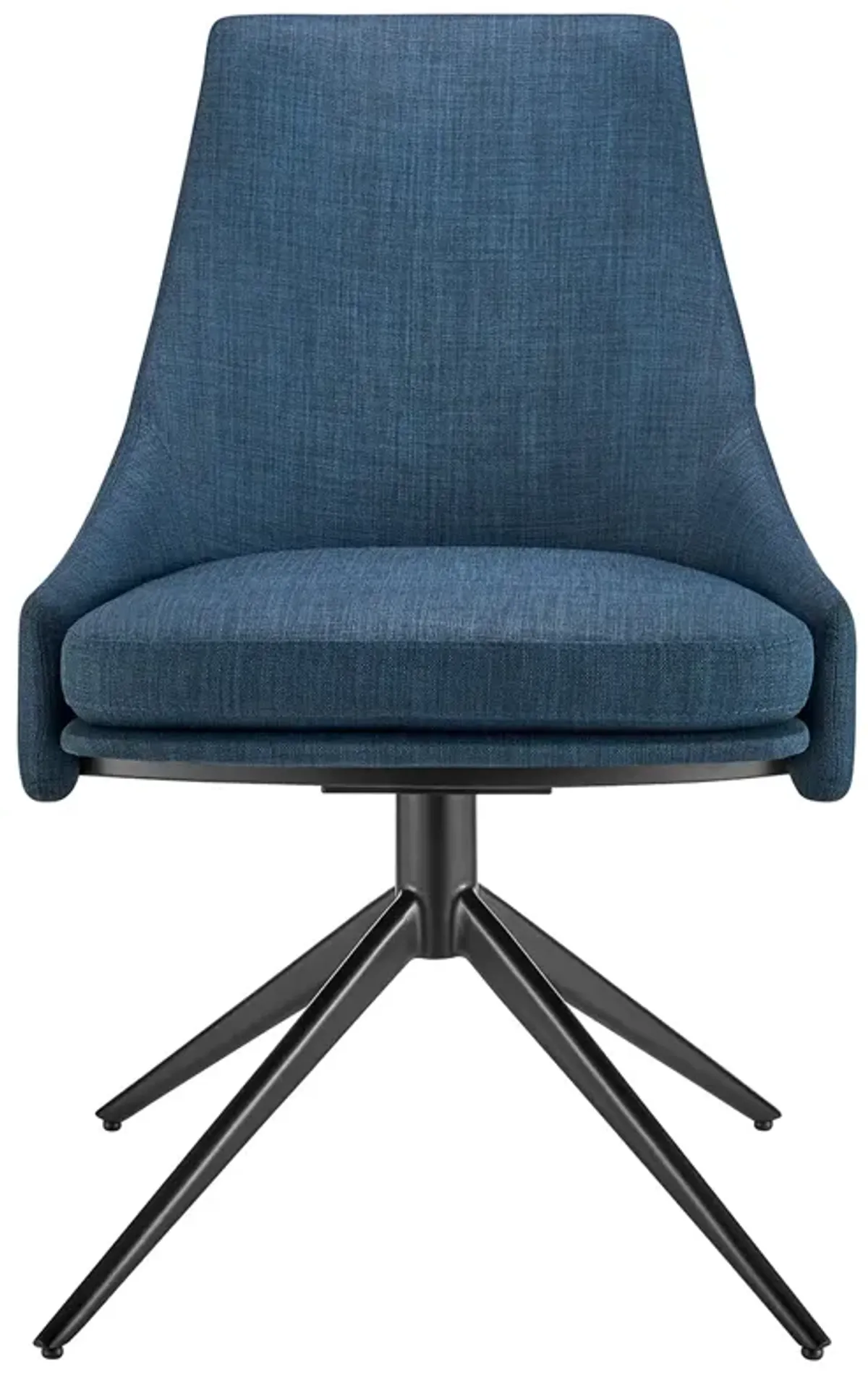 Signa Side Chair in Blue Fabric with Black Steel Base - Set of 1