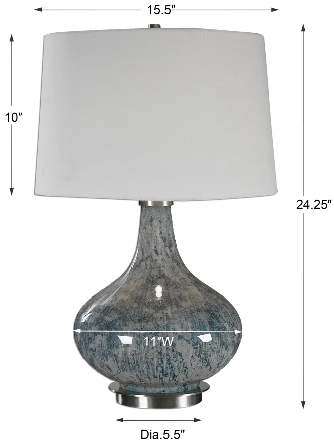 Celinda Blue Gray Glass Lamp