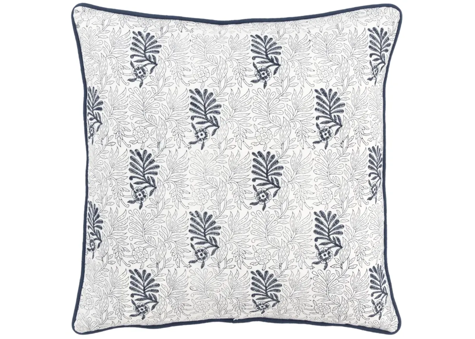 Botanical Blue/Natural  Pillow