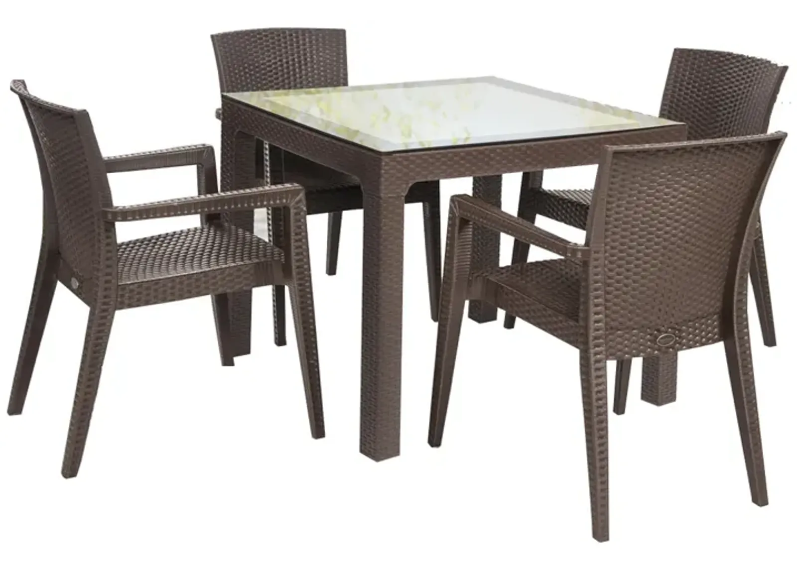 Montana 5-Piece Dining Set-Brown