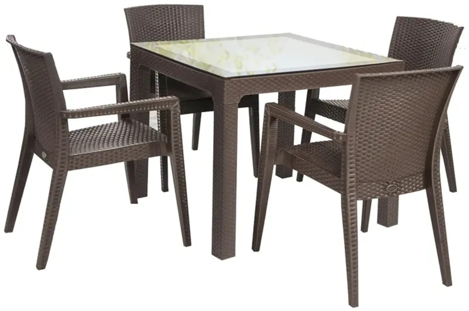 Montana 5-Piece Dining Set-Brown