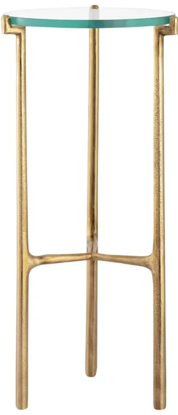 Bump Out Accent Table - Aged Brass