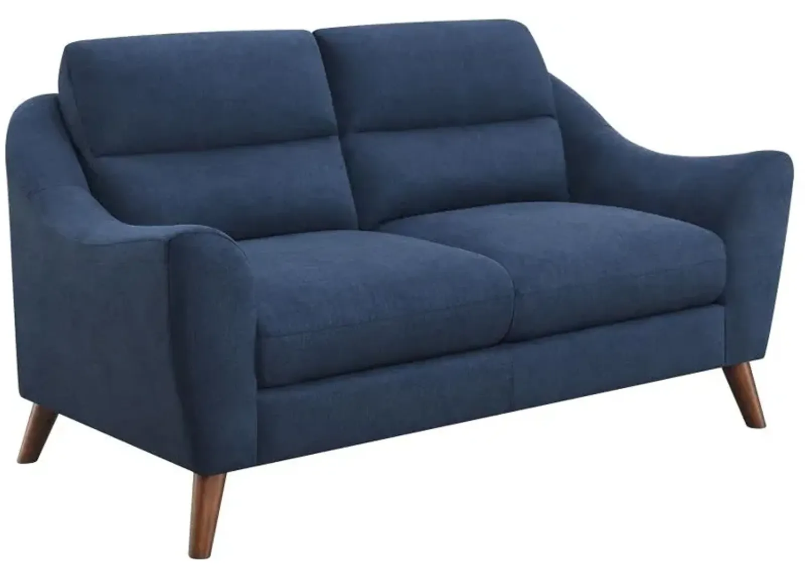 Gano Sloped Arm Upholstered Loveseat Navy Blue