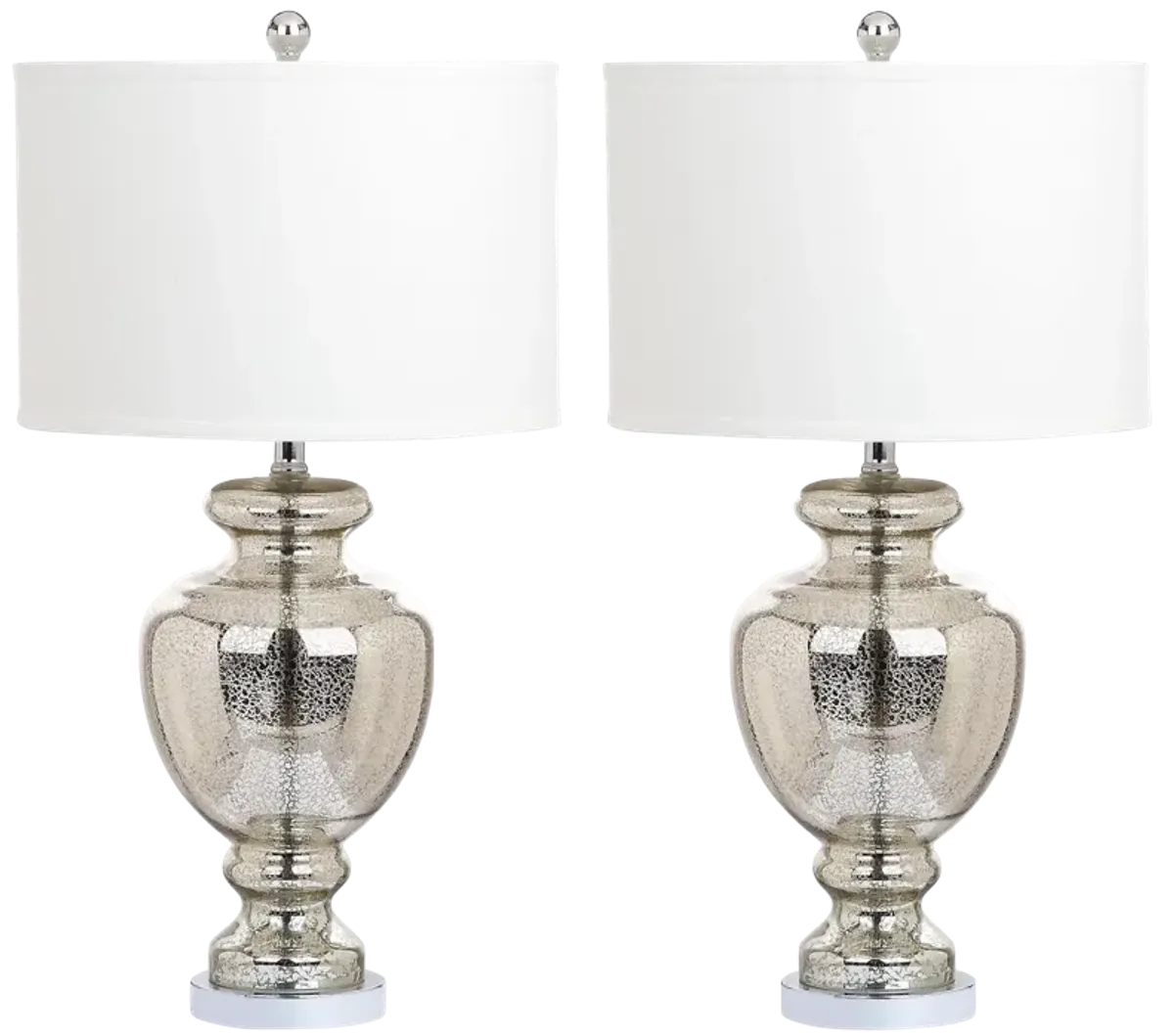 MOROCCO, 28 INCH, MERCURY, GLASS/METAL TABLE LAMP SET 2 WITH USB PORT?