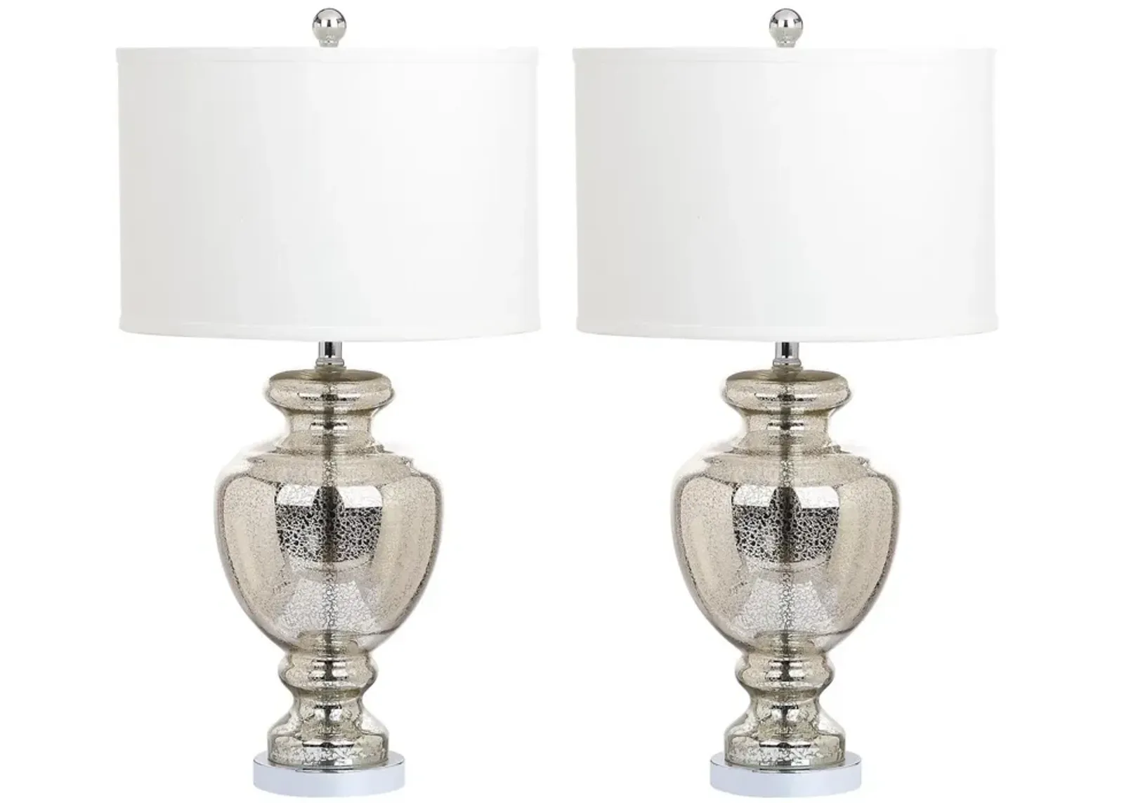 MOROCCO, 28 INCH, MERCURY, GLASS/METAL TABLE LAMP SET 2 WITH USB PORT?