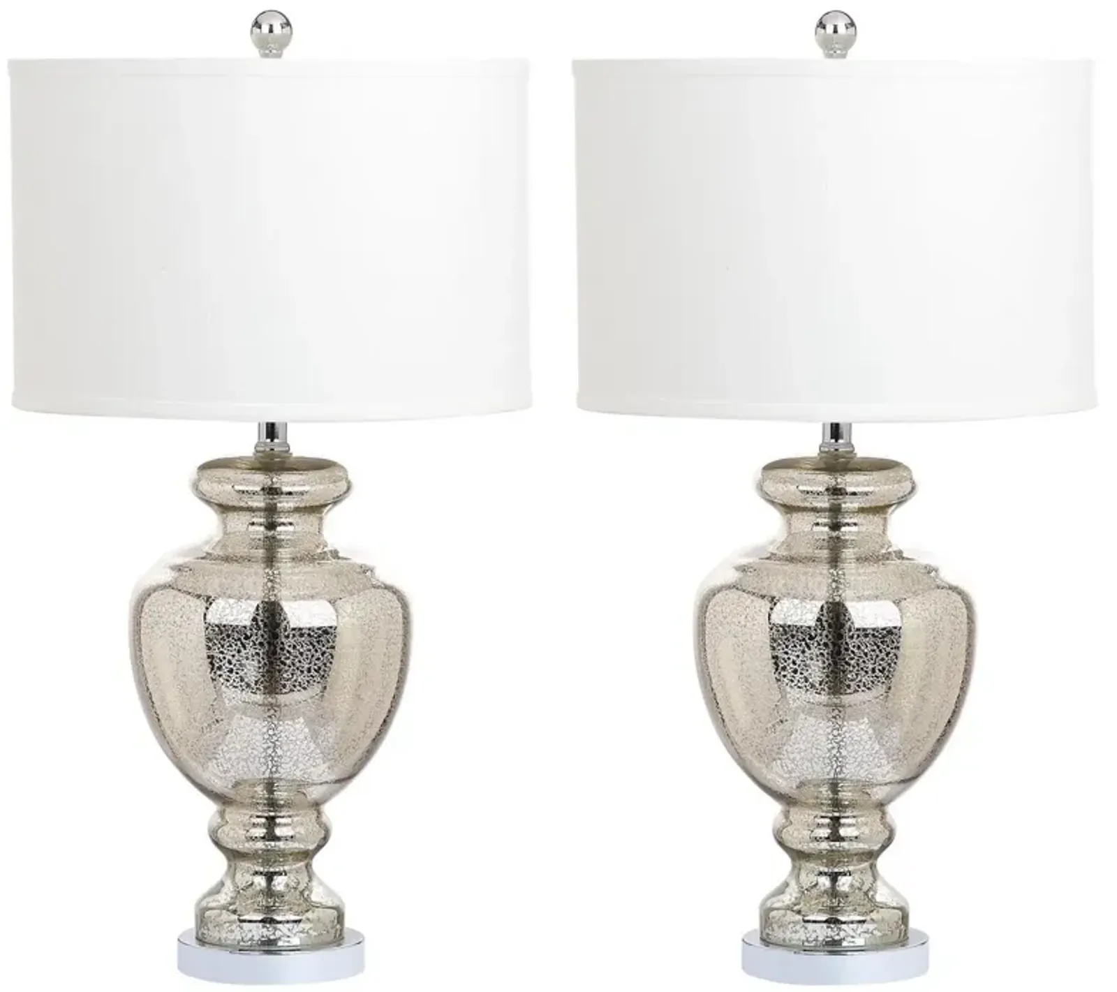 MOROCCO, 28 INCH, MERCURY, GLASS/METAL TABLE LAMP SET 2 WITH USB PORT?