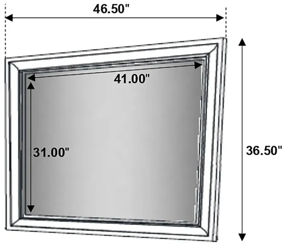 Miranda Rectangular Dresser Mirror White