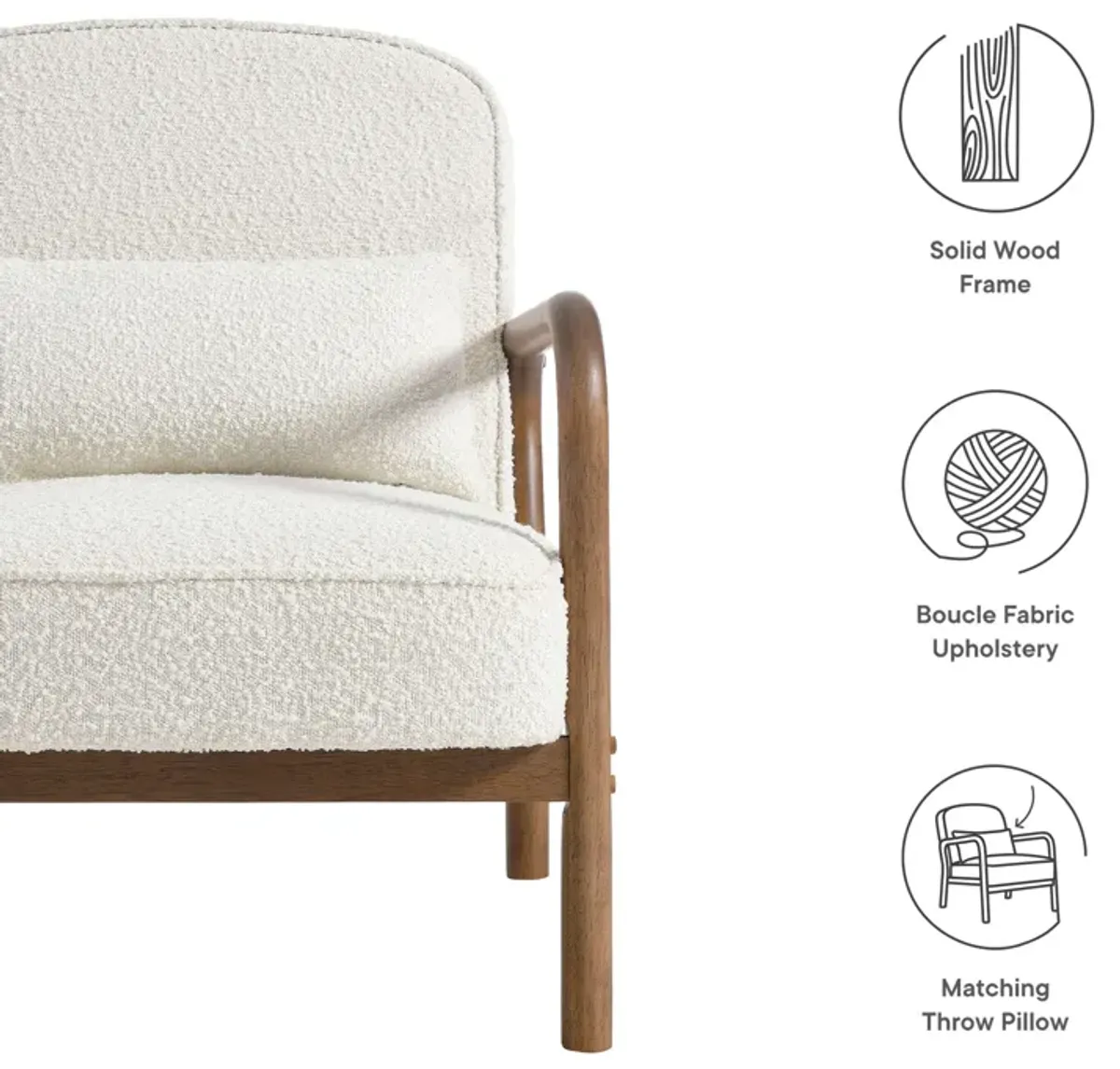 Charlie Boucle Upholstered Armchair by Modway