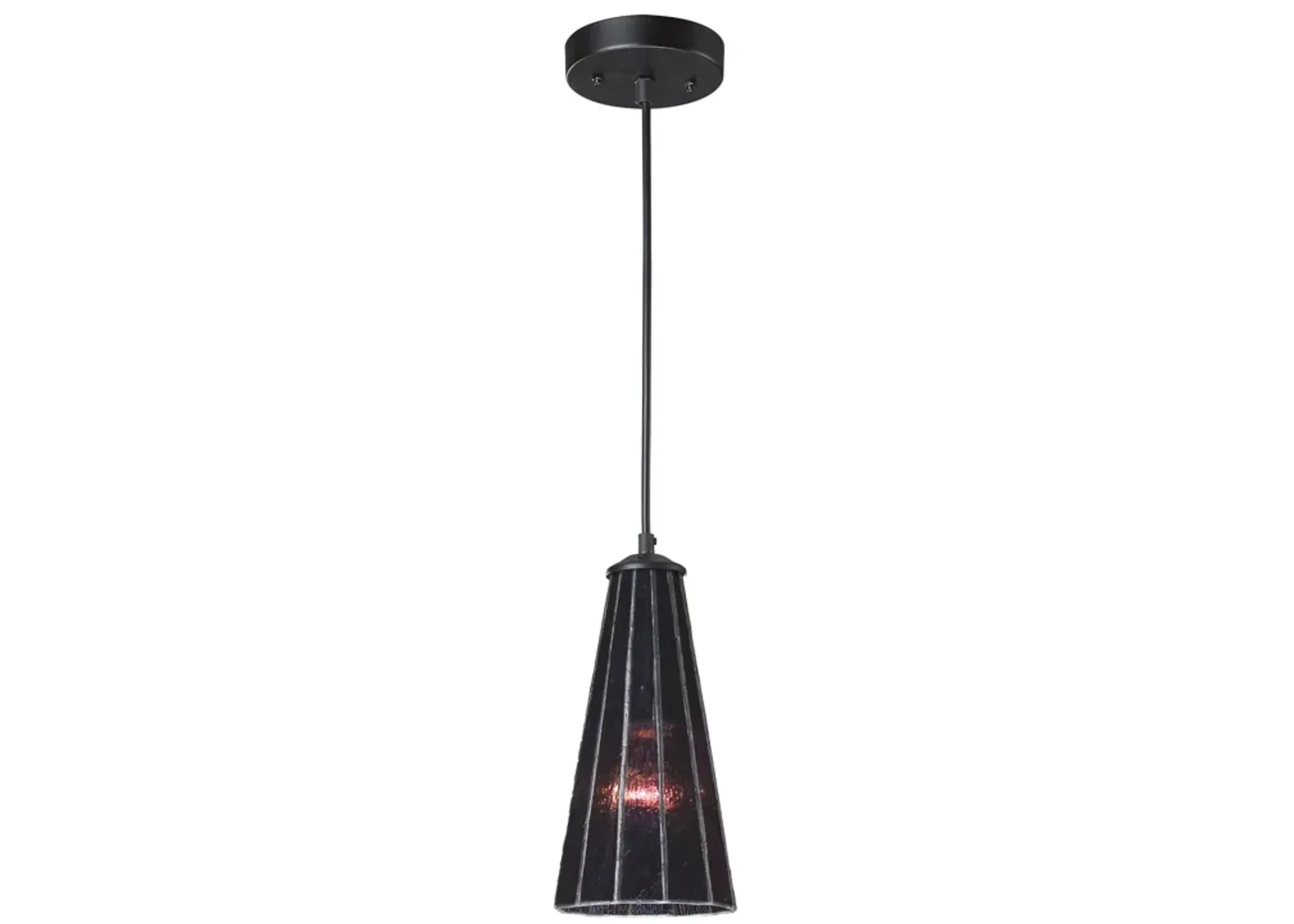 Lumino 5'' Wide 1-Light Pendant - Translucent Purple in Matte Black