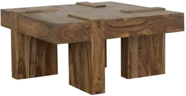 Abagail Wooden Square Coffee Table Natural Sheesham