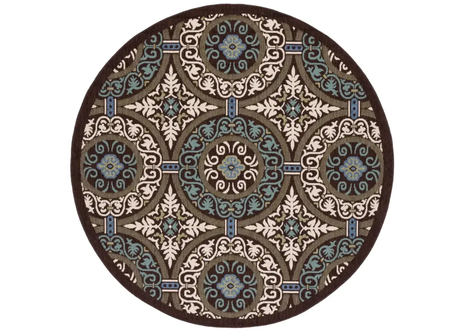 VERANDA 055 CHOCOLATE  5'-3' x 5'-3' Round Round Rug