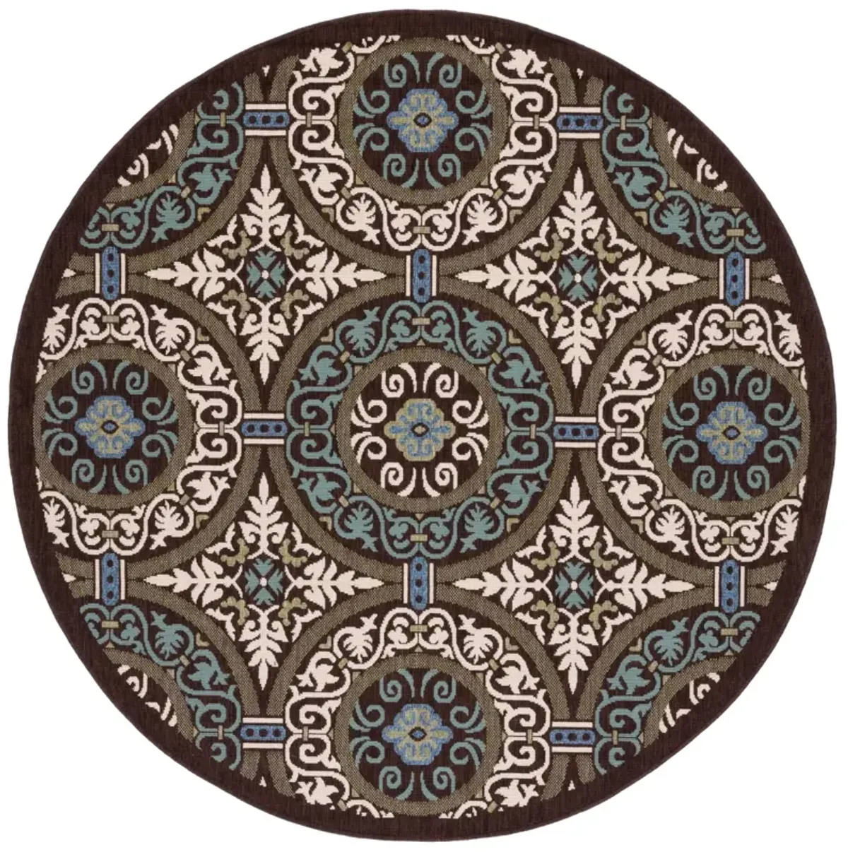 VERANDA 055 CHOCOLATE  5'-3' x 5'-3' Round Round Rug