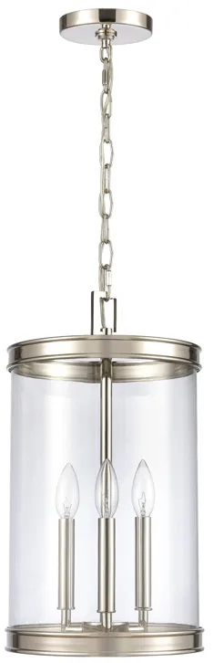 Mendoza 10.25" Wide 3-Light Pendant - Polished Nickel