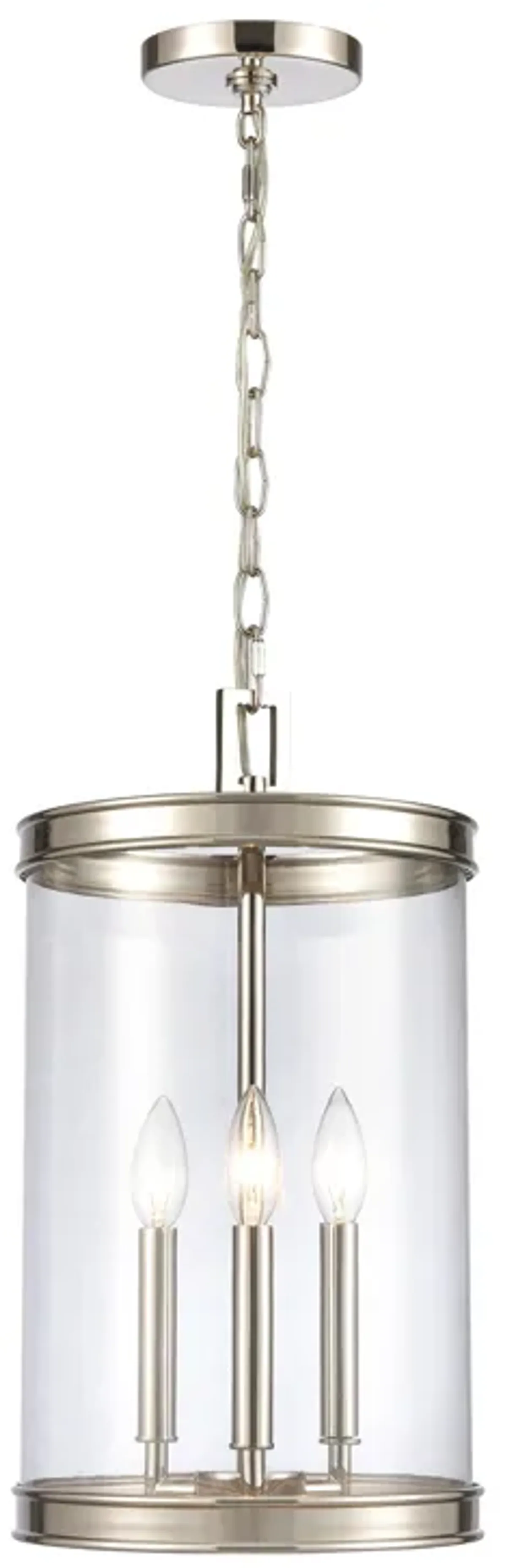 Mendoza 10.25" Wide 3-Light Pendant - Polished Nickel