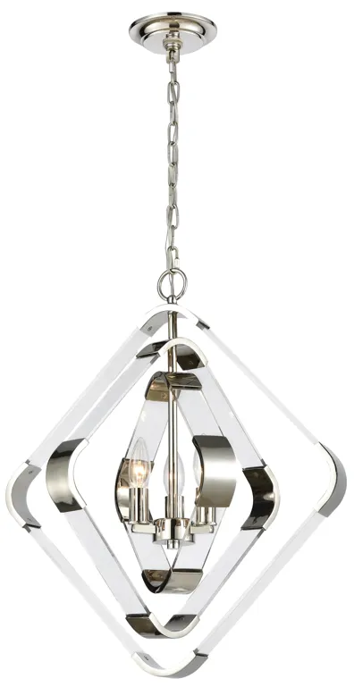 Rapid Pulse 20" Wide 3-Light Pendant - Polished Nickel