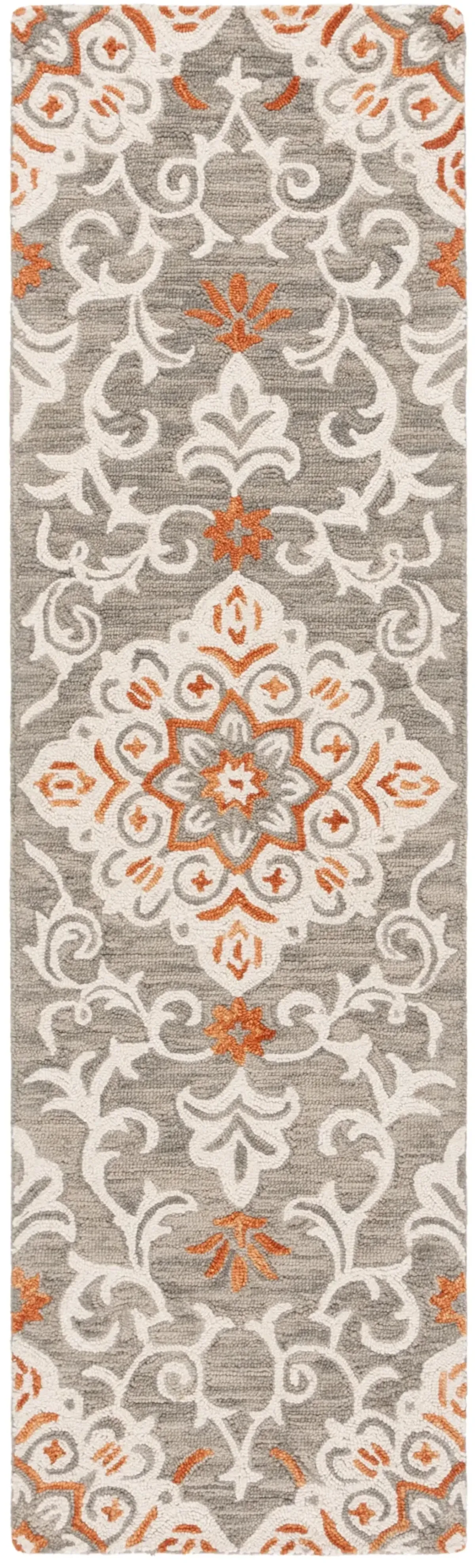 METRO 379 GREY  2'-3' x 8' Runner Rug